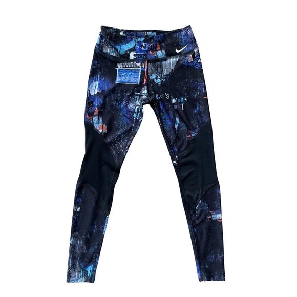 Nike Victory Power Crop Leggings Pants M | Graffiti Print, Dri-FIT, Mesh Panels - Picture 5 of 8
